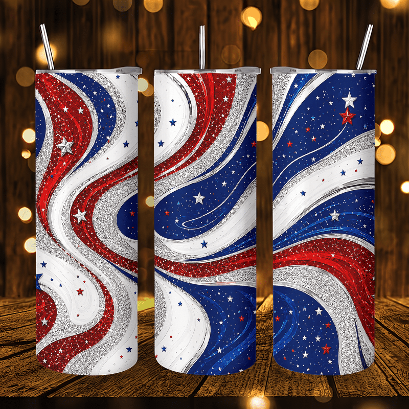 Tumbler 20Oz White - 1 szt. 20oz Czerwono-Biało-Niebieski Kubek Termiczny