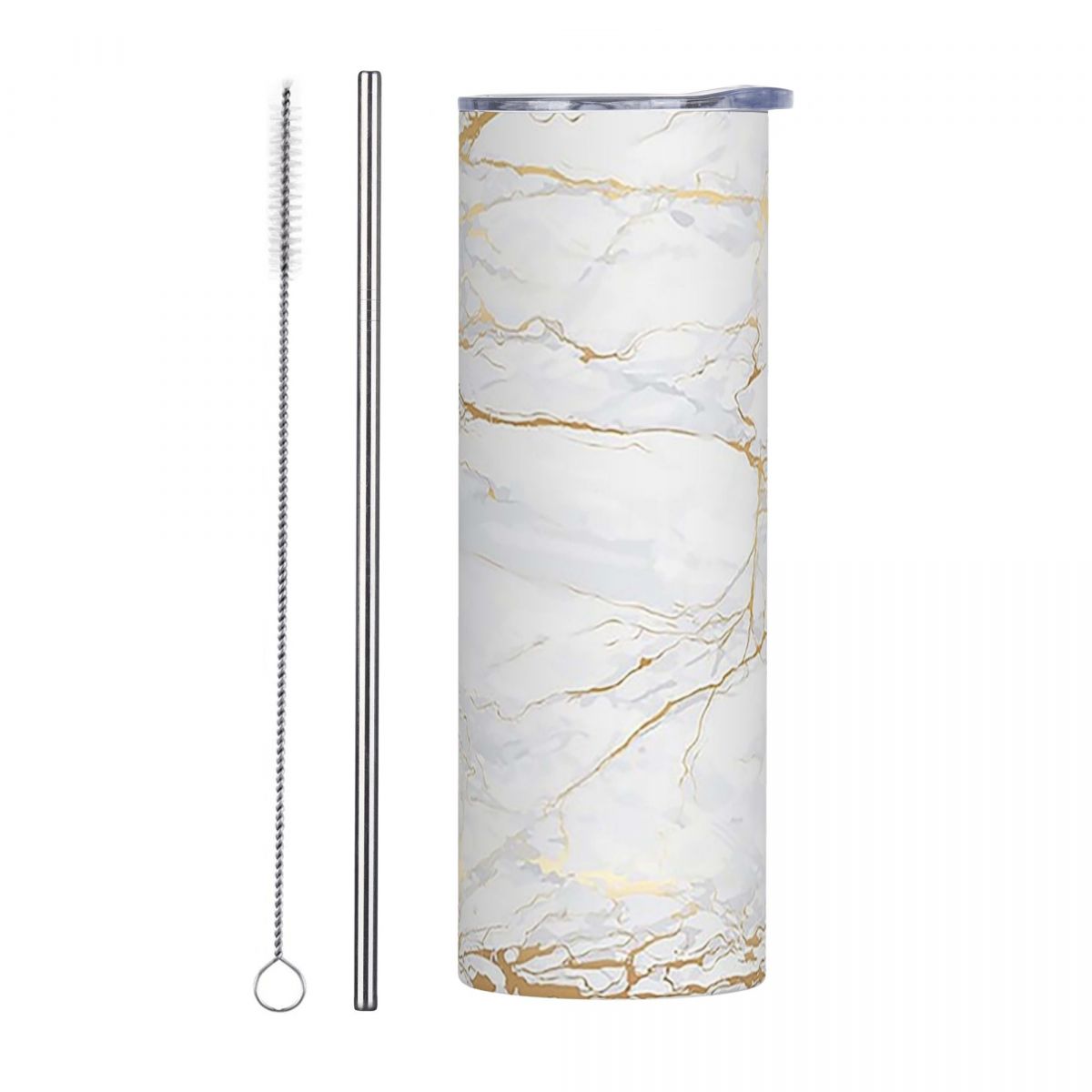 Biało-złoty marmurowy kubek te – Tumbler 20Oz White recenzja i cena